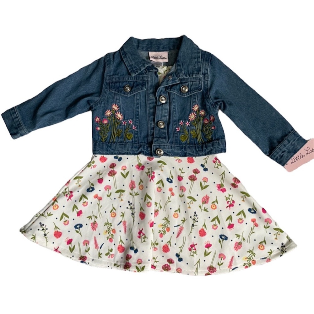 Precious Bundled Jean Jacket and 2 Dresses